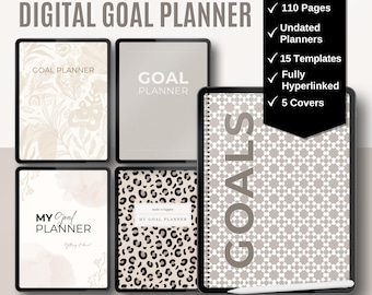 Cyfrowy planer celów bez daty: szablony na tablety dla GoodNotes i Notability (pobierz plik PDF)