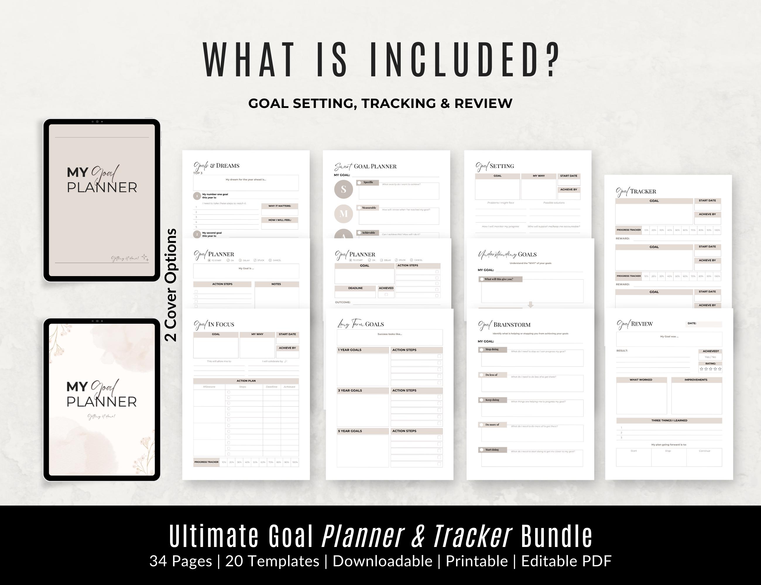 SMART Goal Planner Bundle: Printable Productivity Templates (PLR) - Etsy