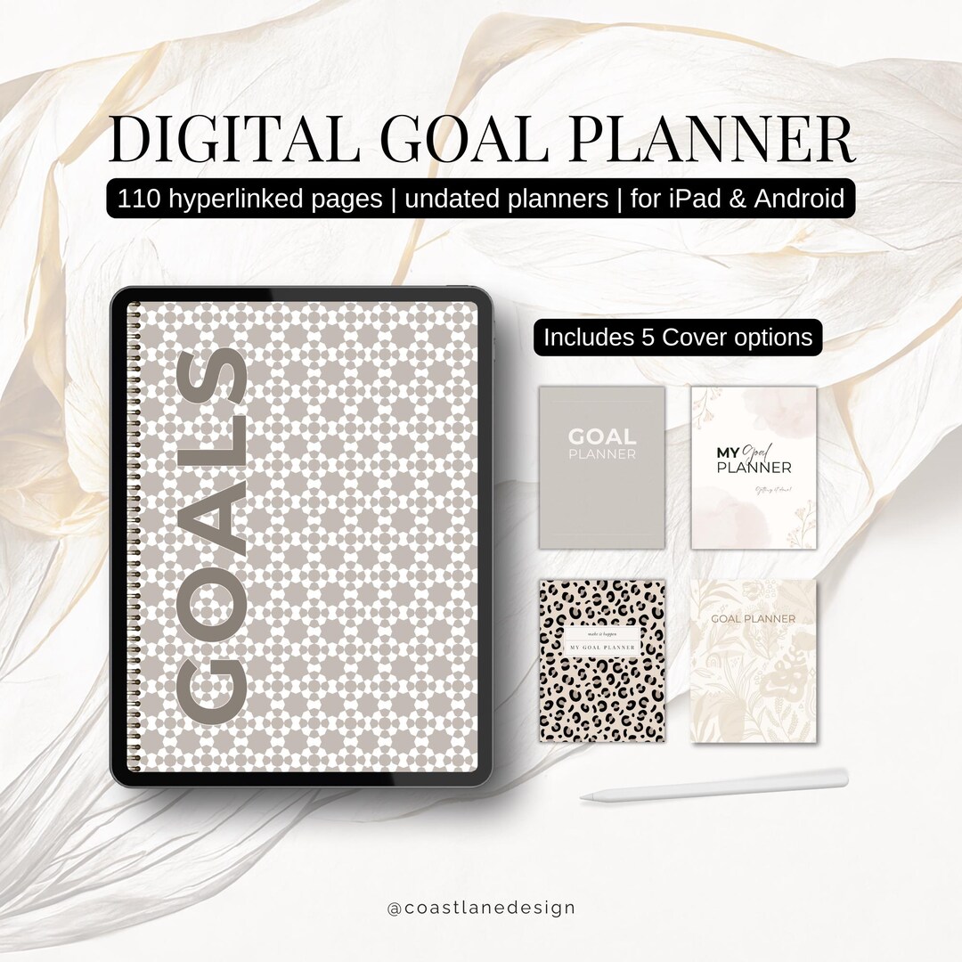 2025 Digital Planner | Undated Goal Trackers & Templates for Goodnotes ...