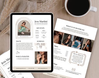 Influencer Media Kit Canva Template: UGC Creator, Blogger (Digital Download)