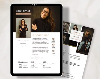 Szablon zestawu materiałów prasowych dla influencerów Canva: Zestaw prasowy dla twórców treści generowanych przez użytkowników (edytowalny plik PDF)