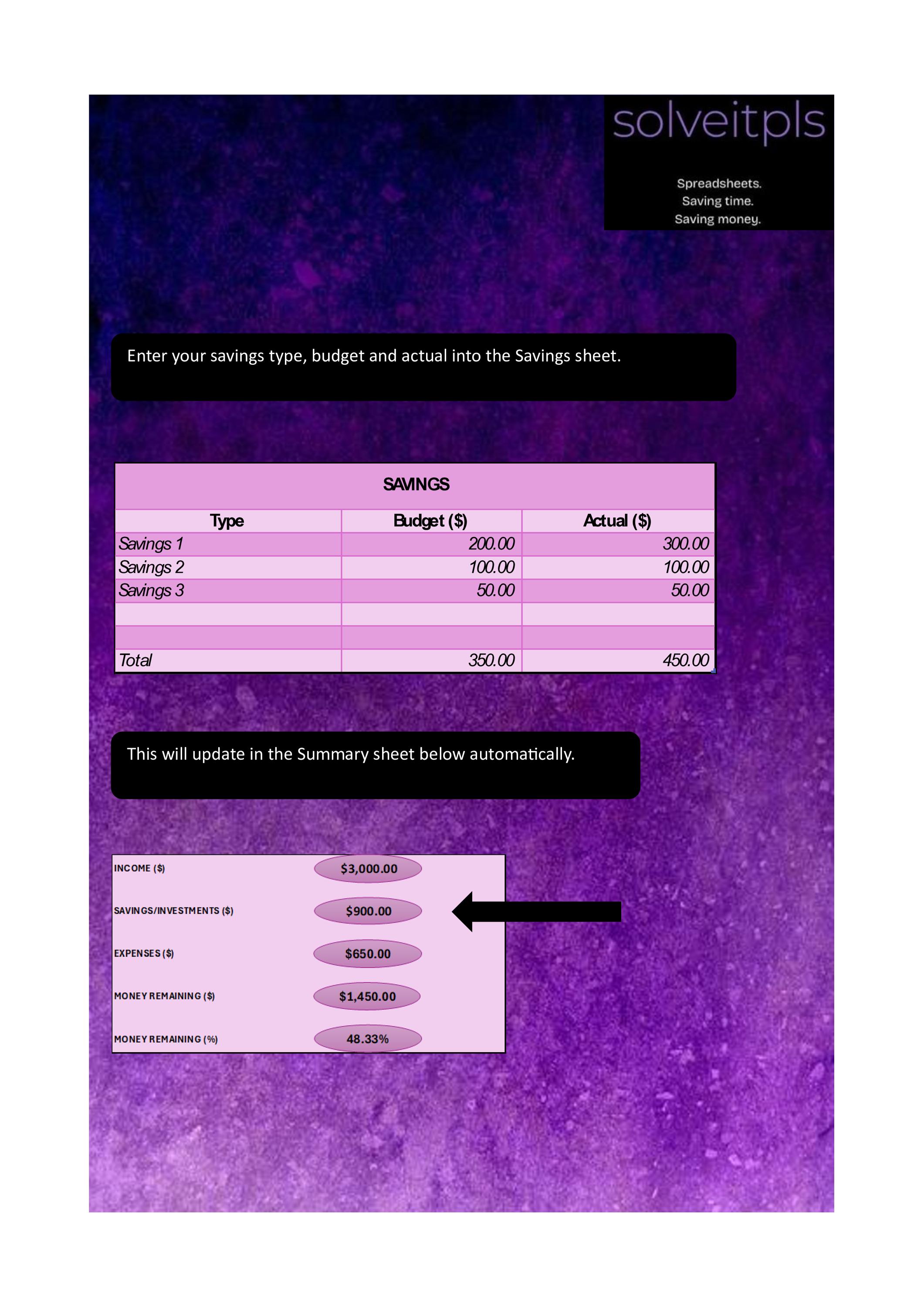 Simple Effective Budget Planner Excel Save Money Fast Expense Tracker ...