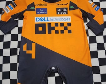 McLaren F1 Baby Racing overalls. Number 4. Size 6 months