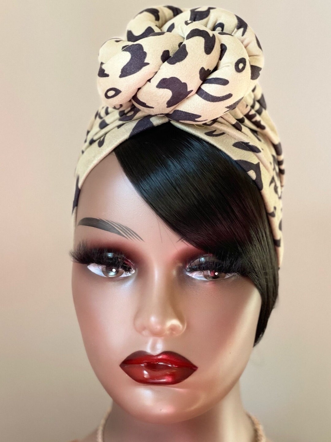 Pretied Head Wrap With Hair Attached Hat Wig Hat With Hair Attached