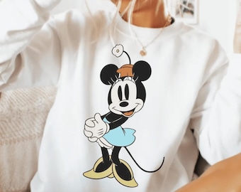 Disney Classic Minnie Mouse Retro Sweatshirt, Minnie Hoodie, Disneyland Holiday Vacation Sweatshirt, Disney Retro Sweater, Disney Trip Sweat
