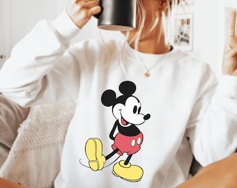 Moletom vintage do Mickey Mouse da Disney, camiseta vintage do Mickey Mouse da Disney, moletom de férias da Disneyworld, suéter retrô da Disney
