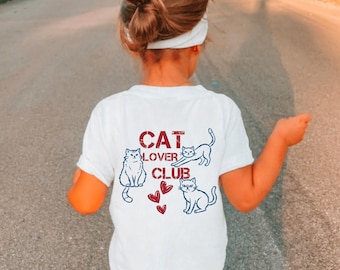 Cat Lover Club Kids Hoodie, Youth Cat Lover Club Shirt, Back Design Tee Funny Cat Sweatshirt, Cat Lover Toddler Shirt, Pet Owner Kids Gift