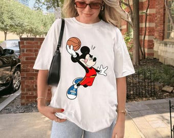 Comfort Colors Mickey Mouse Basketball Champion Shirt, Vintage Disney Basketball Lover Shirt, Mickey Sports Gift, Disneyland Family Trip