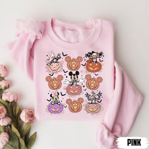 Mickey and Friends Pumpkin Sweatshirt, Cute Disney Mickey Minnie Halloween Hoodie, Fall Pumpkin Disney Crewneck, Mickey Friends Sweater