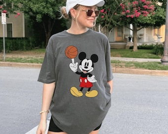 Comfort Colors Mickey Basketball Jordan Shirt, Mickey Basketball Disney Sports Shirt, Retro Magic Kingdom Basketball Lover Disneyland Shirt