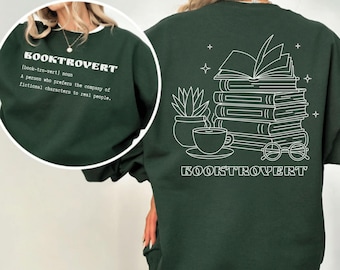 Wildflower Booktrovert Sweatshirt Gift For Librarian, Book Club Shirt, Bookish Hoodie, Book Lover Gift Shirt, Teacher Crewneck, Reading Tee