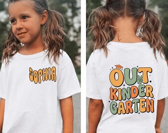 Peace Out Kinder Garten Shirt, Last Day of School T-Shirt, Aesthetic Toddler Tee, Kindergarten Graduation Gift, First Grade Toddler Shirt