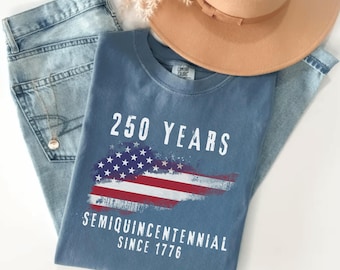 Comfort Colors® Retro Usa 250th Anniversary Unisex Shirt, Independence Day America Shirt, Usa Flag Tee 4th of July Shirt, Patriotic Gift