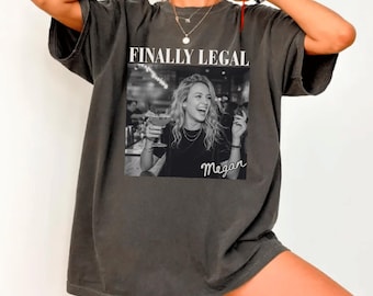 Personalized 21st Birthday Comfort Colors Shirt with Photo, Finally Legal 21th Birthday Shirt, Custom 21th Birthday Party Outfit, Chapter 21