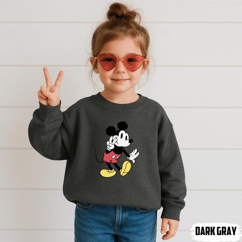 Sudadera de Mickey Mouse para niño pequeño, camiseta clásica de Mickey para niño pequeño, suéter juvenil de Disney Mickey Mouse, camiseta de Mickey, mono de Disney Mickey Mouse imagen 5