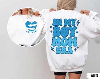 In My Boy Mom Era Sweatshirt, Blue Toile Boy Mama Era Sweatshirt, New Boy Mom Gift, First Time Mom Gift, Pregnancy Announcement Hoodie