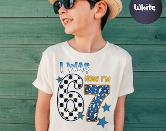 Camiseta juvenil "Tenía 6, ahora tengo 7", Camiseta divertida con meme para el séptimo cumpleaños, Camiseta de moda 67, Regalo de cumpleaños para niño de siete años, Camiseta divertida de cumpleaños para niño