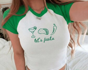 Cinco De Mayo Bella Canvas 1201 Baby T-Shirt, Let's Fiesta Goose T-Shirt, Mexikanisches Mädchen Fiesta Baby T-Shirt, Mexikanische Party Outfit, Margarita Baby T-Shirt