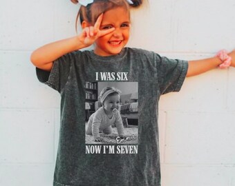 Comfort Colors Custom 6 7 Birthday Shirt, I Was 6 Now I’m 7 T-Shirt, Seven Birthday Shirt for Kids, Youth Birthday Party Tees
