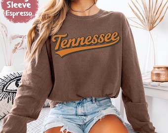 Comfort Colors® Tennessee Football Long Sleeve Shirt, Tennessee Football Tee, Retro Tennessee Vols Inspired Shirt, Vols Game Day Fan Apparel