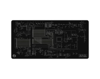 Gaming Desk Pad, Custom Desk Pad, Gaming Desk Mat, Gameboy Color, Circuit Diagram, Tech Gift, Gift for Nerds, Gift for Geeks, Gift for Him