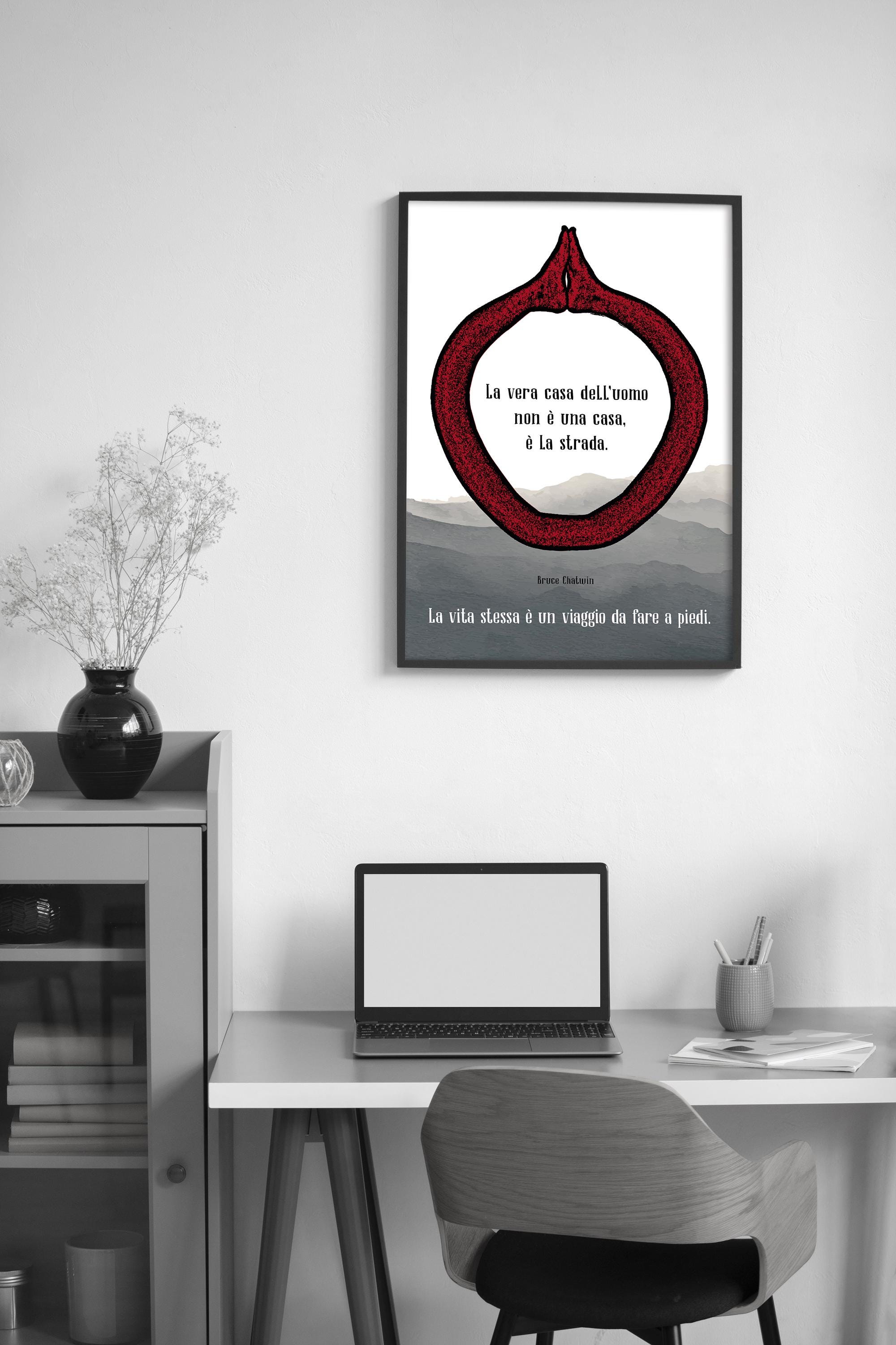 Poster with motivational phrase by Chatwin Reflection on the inner journey  and on traveling as an experience of encounter, image size:2000x3000