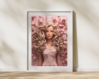 Arte digitale. Immagine divertente di BARBIE. Arte STAMPABILE dei tuoi migliori personaggi e goditi queste immagini per ogni occasione.
