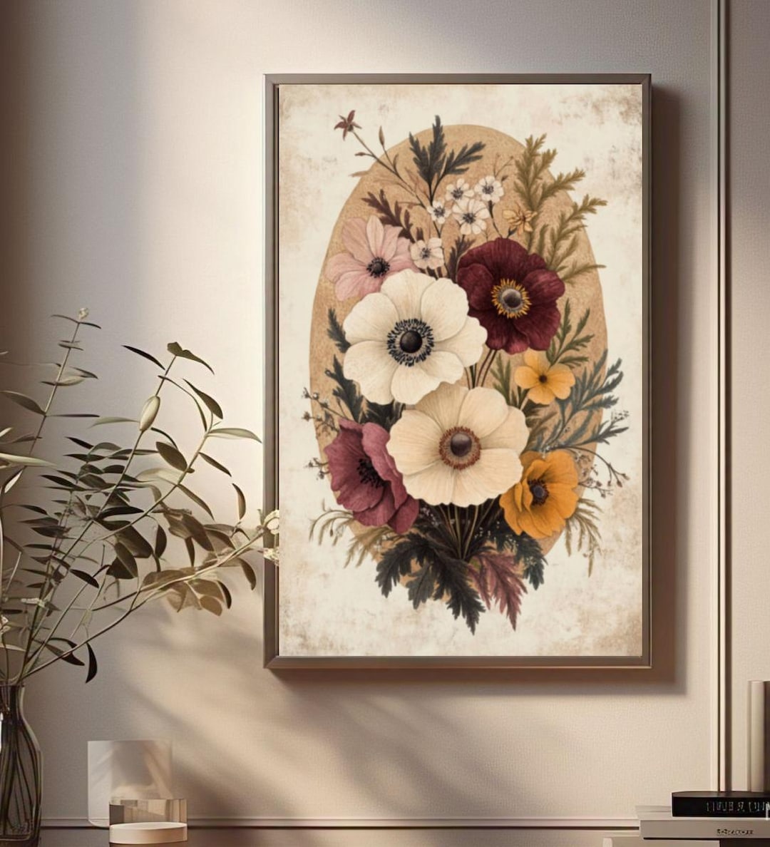 Vintage Floral Print -printable Wall Art -rustic Cottagecore Decor ...