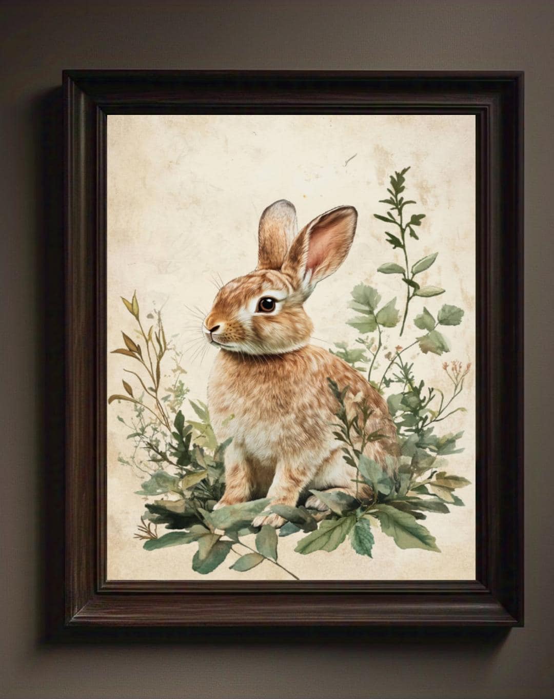 Boho Rabbit Print Rustic Easter Bunny Printable Wall Art Cottagecore ...