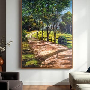 Nature Landscape Painting -Original Oil Painting -Large Canvas Wall Art -Forest Painting on Canvas -Nature Lover Gifts