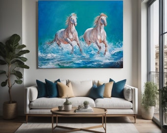 Horse Painting, Horse Art Oil Painting, Large Wall Art Original Painting, Horse Wall Art, Painting on Canvas, Gift for Horse Lover