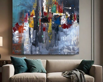 Abstract Painting on Canvas Original Abstract Art Oil Painting Textured Wall Art Housewarming Gifts for Home Decor