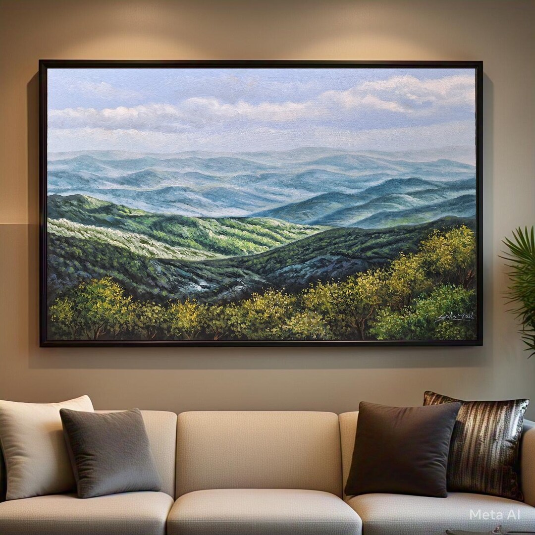 Original Mountain Painting on Canvas for Nature Lovers -nature Wall Art ...