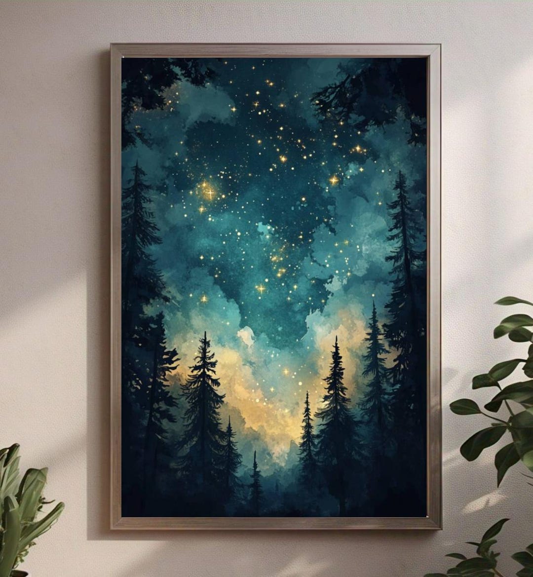Celestial Wall Art Print Night Sky Art Dark Academia Print Moody Wall ...