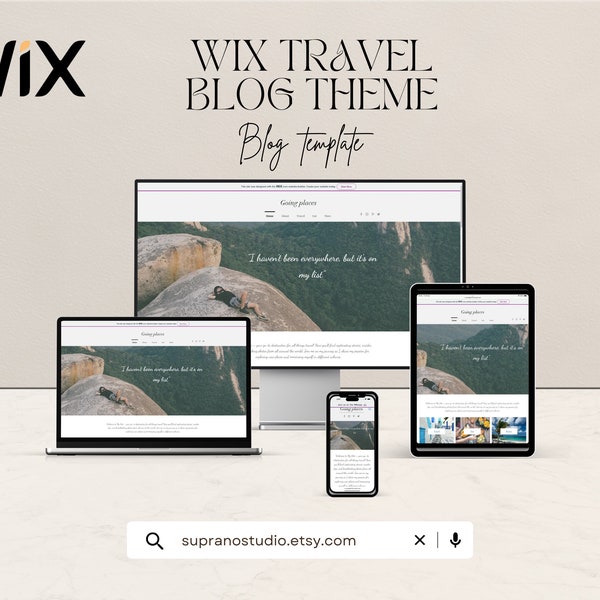 Wix Template for Travel Bloggers: Elegant & User-Friendly, Aesthetic Blog Design, Mobile Responsive