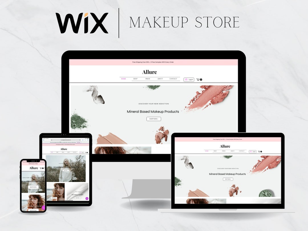 Wix site Template for Beauty Products Wix Etsy