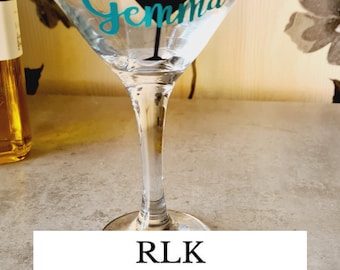 Personalised Martini Glass | Hen Party | Cocktail | Gift for her | Wedding Favour| Birthday| 18th| 21st | 30th | Gift For Him  26 COLOURS