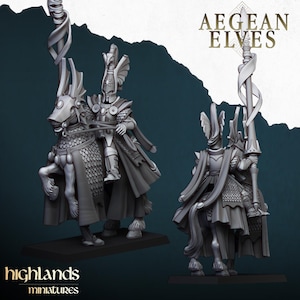 Aegean Elf Mounted Lord, Aegean Elves- Highlands Miniatures