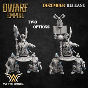 The Great Dwarf Chief and Standard, Dwarf Empire, White Angel Miniatures