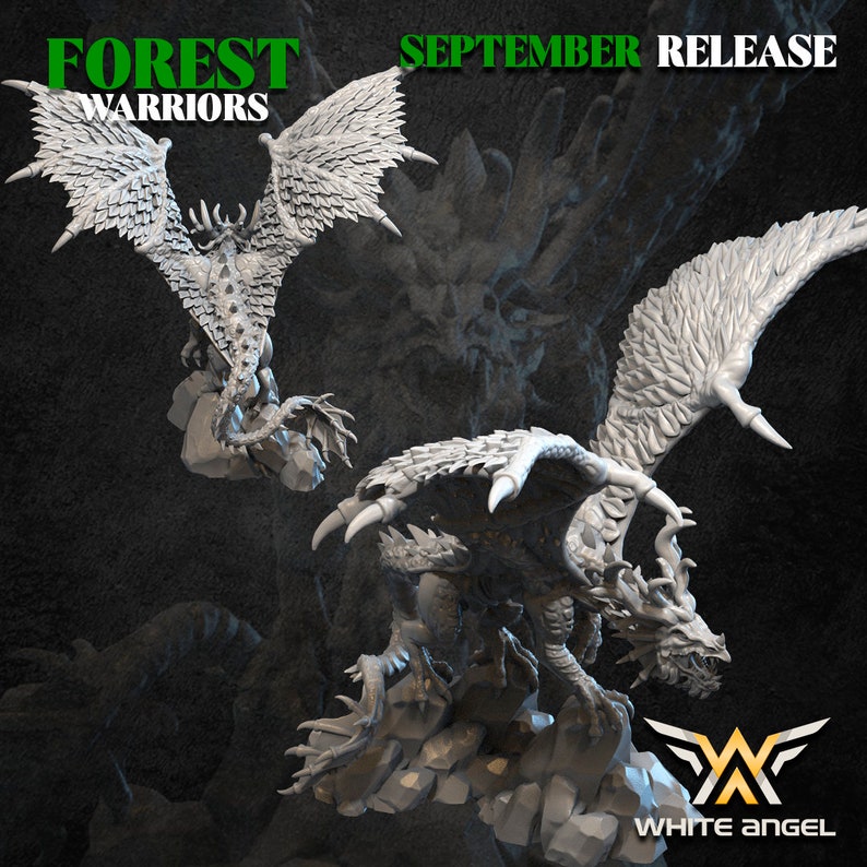 Forest Dragon, Forest Warriors, White Angel Miniatures Etsy