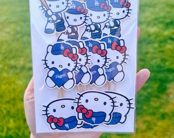 Dodgers Kawaii Kitty Cupcake Toppers