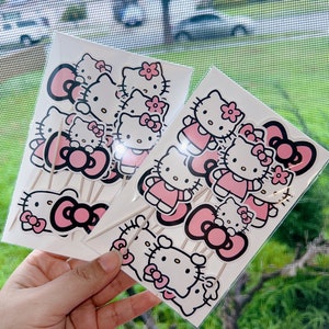 Kawaii Kitty Pink Cupcake Toppers image 3