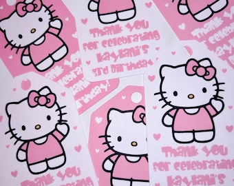 Kawaii Kitty Thank You Party Favor Tags