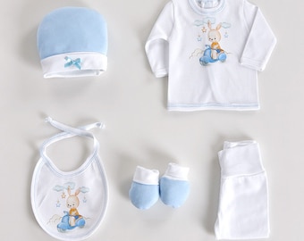 Newborn Babyset 5-delig Konijn op Motor