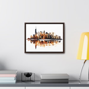 Vibrant New York City Skyline Gallery Canvas Wrap, Horizontal Frame