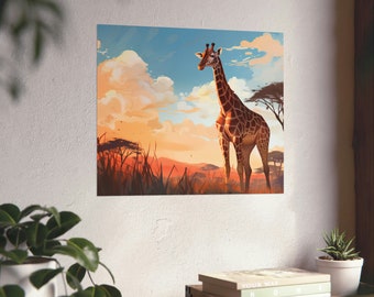 Giraffe in the Safari Poster