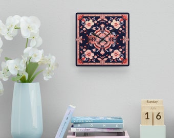 Spring Floral Square Wall Clock