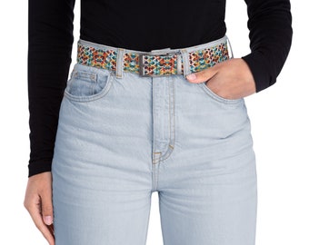 Multicolor Jagged Pattern Belt