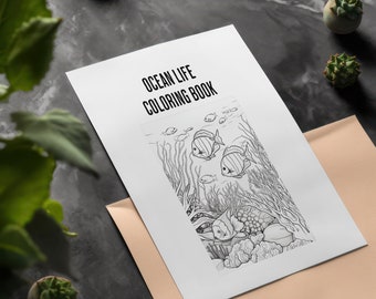 Printable Ocean Life Adult / Kids Coloring Book