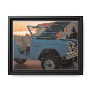 Canvas Print, Ford Bronco Picture Wall Art, Framed Vintage Truck Decor, Matte Canvas Poster, Multi-color Hanging Artwork, Retro Car Print